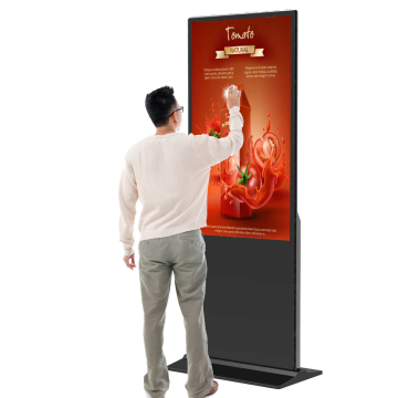 Lantai Berdiri Layar Sentuh Vertikal Kios 4K HD LCD Digital Signage