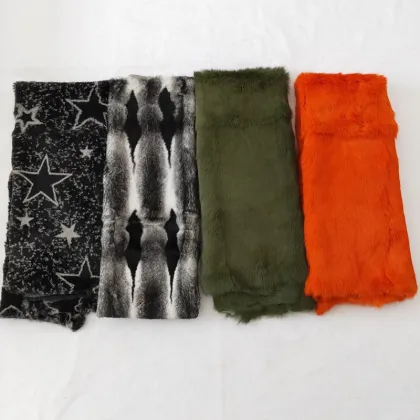 custom dyed dark grey tanned rabbit skins real rabbit fur plate