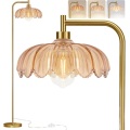 Remote control LED Bohemian vintage brass floor lamp