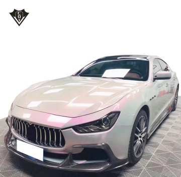 Kit badan serat karbon maserati ghibli: bibir depan, penyebar belakang, skirt sisi