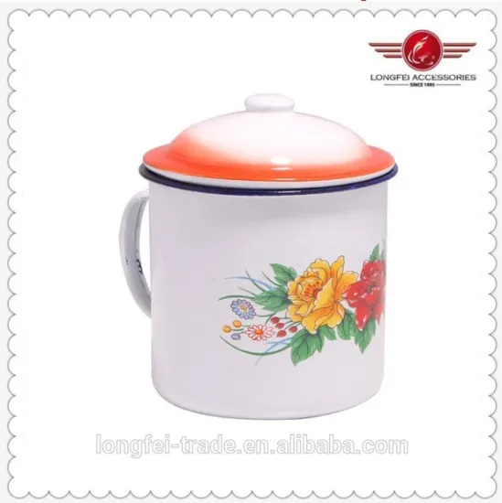 African Market Hot Sale Enamel Mug with Lid