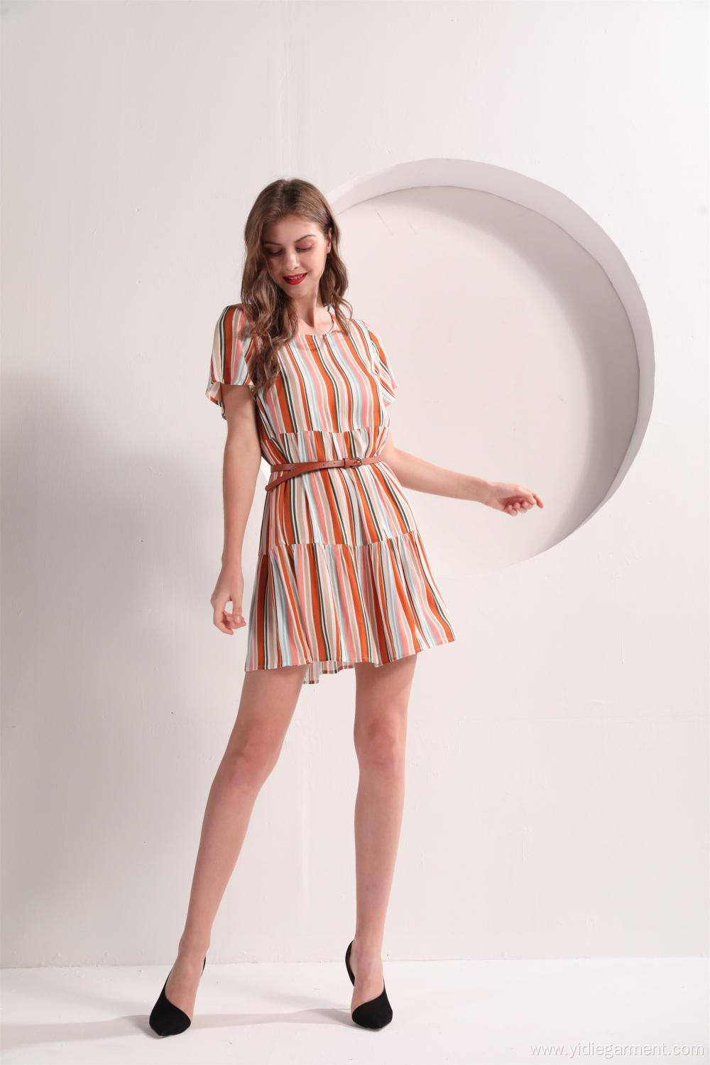 Women's Striped Tiered Summer Dress