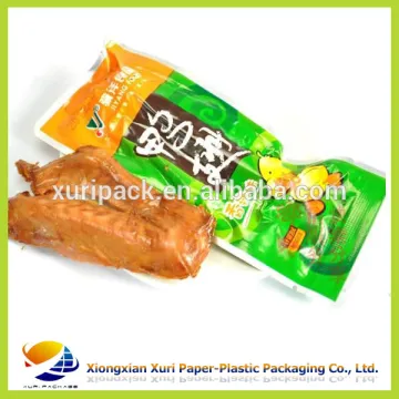 plastic packaging with vacuum bag for food