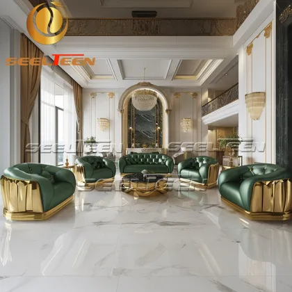 Modern Luxury Family Living Room Furniture: Chesterfield Villa Love Seat Sofa
