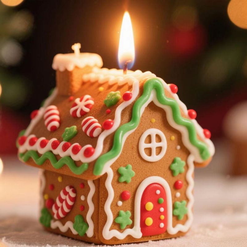 Gingerbread House Christmas Candles