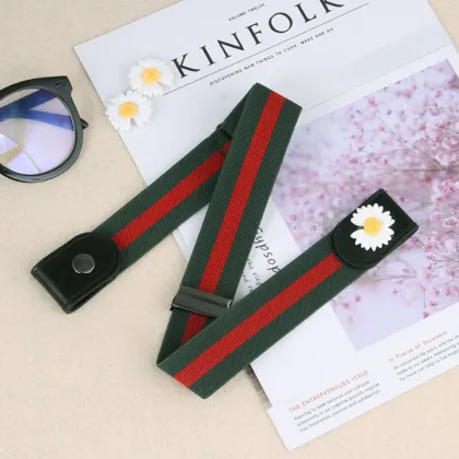 3cm Women's Jeans Elastic Knitted Canvas Stretch Belts - Invisible, Traceless, and Versatile