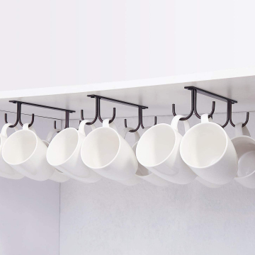 Adhesive Mug Hook Cup Holder - Under Cabinet Kitchen Organizer for 1 Inch Shelves or Less