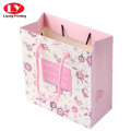 Custom Colorful Print Pink Paper Bag with Handle