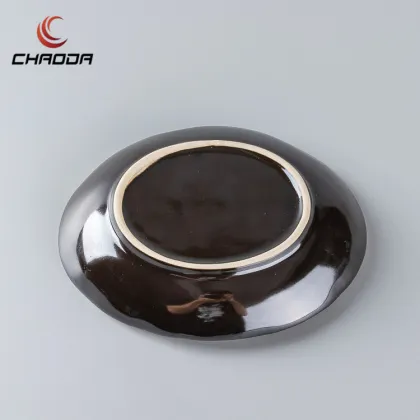 Rustic Ceramic Yuanbao Shaped Fish Plate