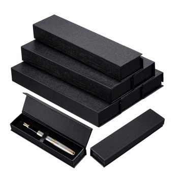 Empty Black Kraft Paper Pen Box with Cushion for Business Gift Pen Packaging