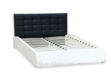 latest bed design luxury black white oreo pu leather bed xs-9024