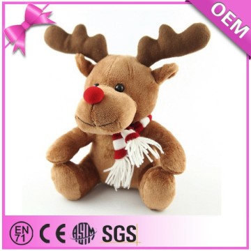 Made in China red nosed plush stuffed reindeer, animated singing reindeer toys