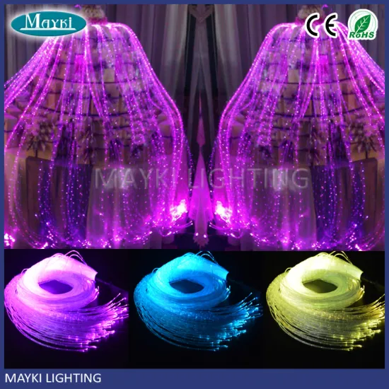 Hot sale beautiful LED wedding centerpieces with 16W RGB fiber optic emitter for wedding table