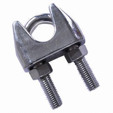 Stainless steel type B wire rope clip, made of AISI 304 and 316