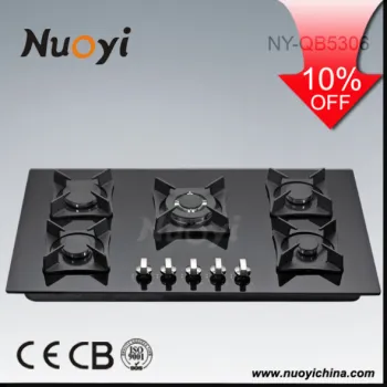 Kitchen Appliance Equipment Hand Touch 5 Burner Built-in Gas Stove