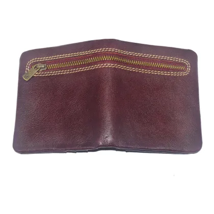 Genuine Leather Bifold Wallet with Card Slots and Cash Pocket