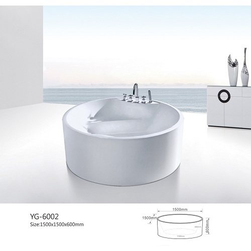 One Piece Acrylic Sheet Round Freestanding Acrylic Bathtub