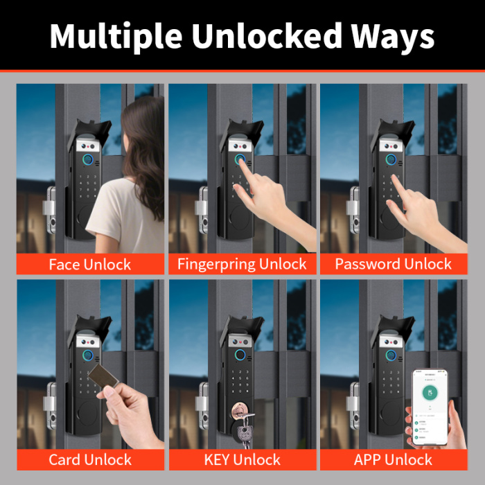 Умный открытый водонепроницаемый обод распознавать дверной замок