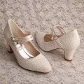 Block Heel Scarpe da sposa per la sposa con lacci