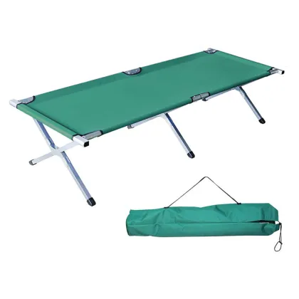 Outdoor Large Aluminum Lightweight Folding Camping Cot Bed