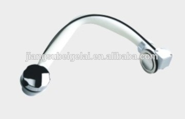 solid brass head overflow drain for baths with flexible plastic tube