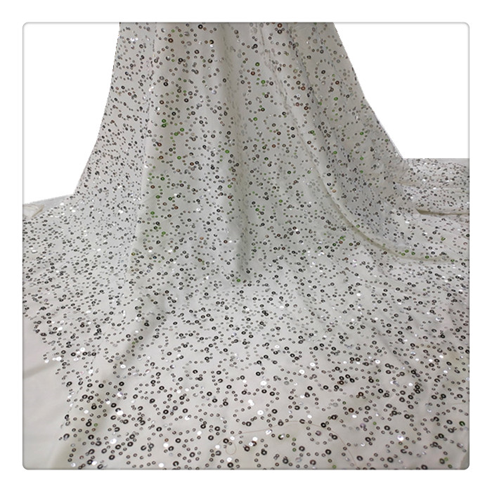 fabrics for clothing summer luxury lace fabric 2022 evening fabric white tulle lace with beads