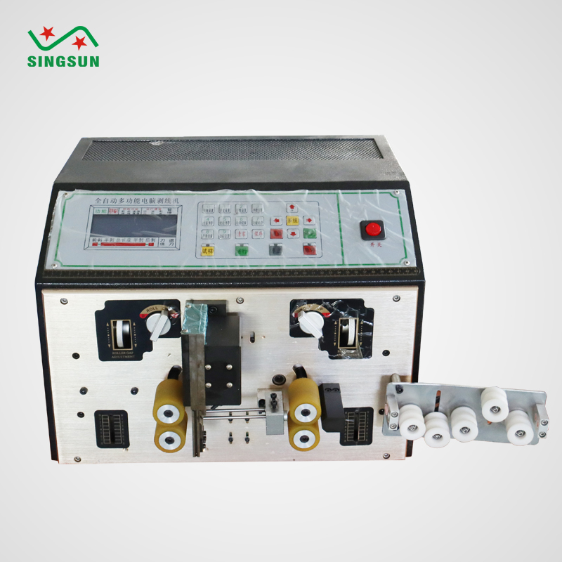 Scrap cable wire stripping cut crimp machine