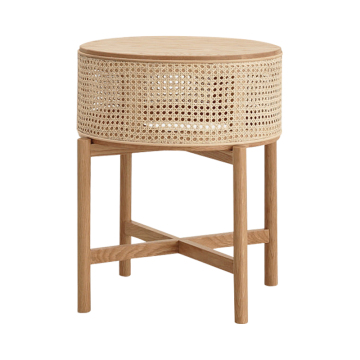 Nordic Handmade Solid Wood Cane Bedside Table
