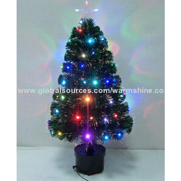 Fiber-optic Christmas Tree with Plastic Round Stand