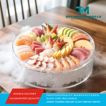 Clear Round Compartment Acrylic Food Riser