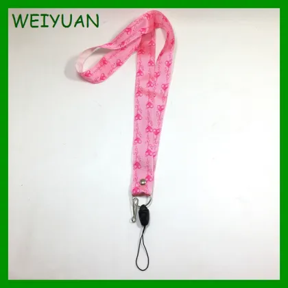 Custom screen printing polyester metal band lanyard