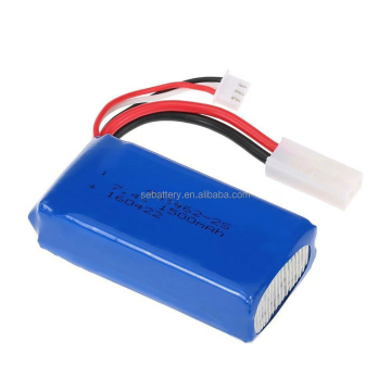 Sun Ease OEM 7.4V Li-Ion Polymer Battery 1500mAh 20C