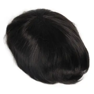Remy Human Hair Fine Mono Men's Toupee Poly Hoating Human Hair Wigs Durable Hairpieces Systems