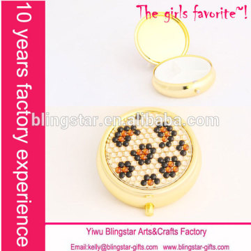 hot selling bling leopard metal mini pill box