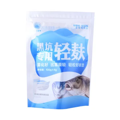 Plastic fishing flat bag for bait feed