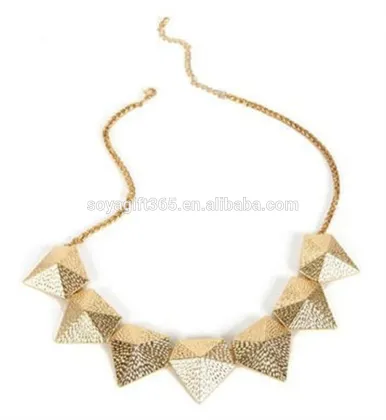 Gold Geometry Pendant Necklace Chunky Geometric Jewelry