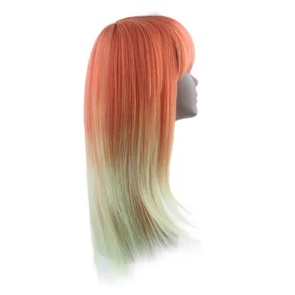 X-TRESS Beautiful Design Straight Ombre Color Synthetic Hair Wigs Women Party Heat Resistant Natural Hair Wigs Machine Made Wigs