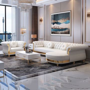 Ev ofis, otel ve oturma odası için modern orijinal deri kanepe