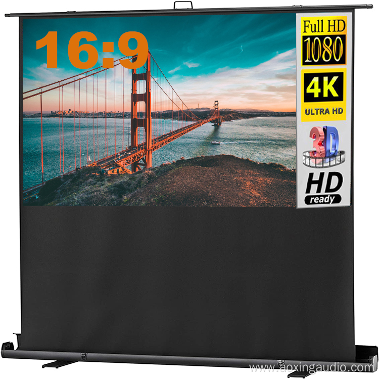 120x68cm floor display outside movie projector screen