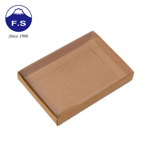 Daily Necessities Paper Box Plain Folded Kraft Paper Boxes With Transparent Lid Manufactory