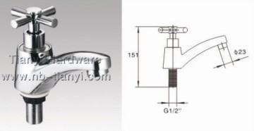 151mmx G1/2xdia.23 Brass Water Lavatory Faucet With Cross Handle 