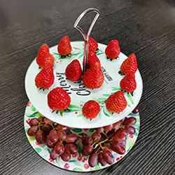 toughened glass cake tray of 35cm