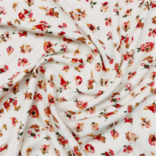 Elegantes telas de blusas estampadas florales de crepé de rayón