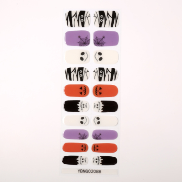 Wholesale Supplier of High-Quality Halloween UV Gel Nail Stickers: Long-Lasting, Semi-Cured Gel Nail Art (20 Wraps)
