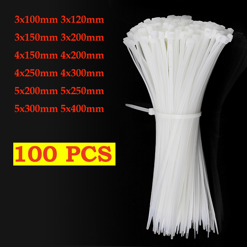 Self-locking plastic nylon tie 100 PCS 3*100 fastening ring 3X200 cable tie zip wraps strap nylon cable tie 5x300