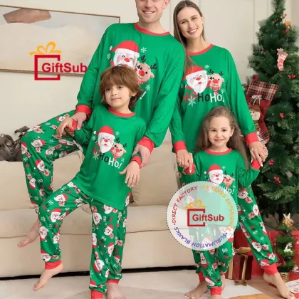 Matching Family Christmas Pajamas: Wholesale Long Sleeve Raglan Shirts & Printed Pants for Sublimation