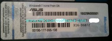 Dell Windows Asus 7 Home Premium Original Key Coa Stickers * 16, Oem