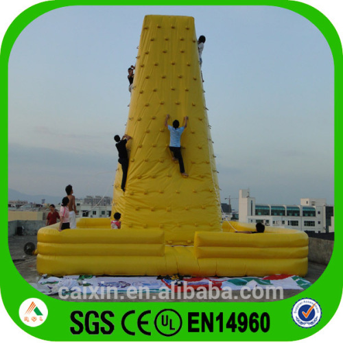 yellow color outdoor PVC inflatable mountain climbing wall