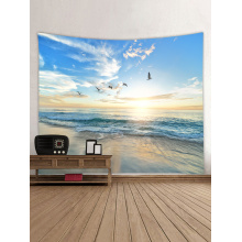 Tapisserie Wandbehang Ocean Sea Wave Beach Serie Tapisserie Sunrise Sunset Dusk Seagull Tapisserie für Schlafzimmer Home Dorm Decor