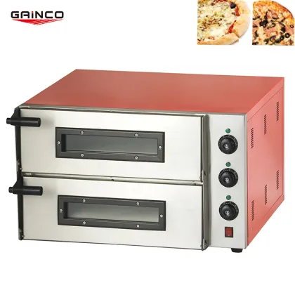 Commercial Stainless Steel Double Decker Electric Pizza Oven for Indoor Use